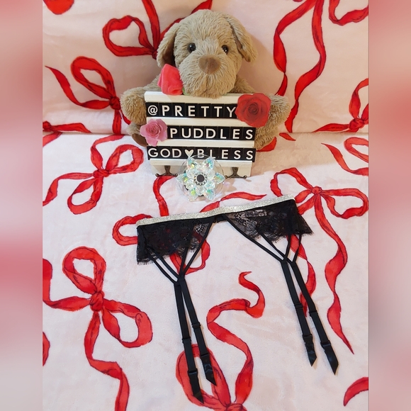 π XS/S VS Very Sexy Shine Strap Lace Garter Belt π - Picture 7 of 16